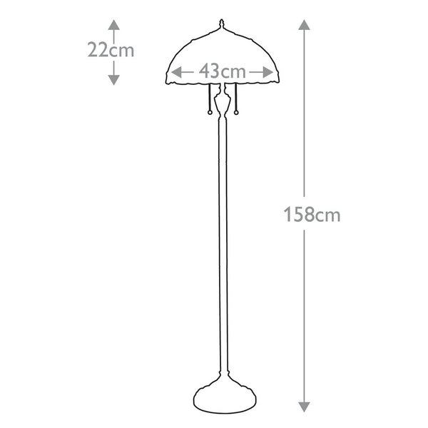 Podłogowa lampa witrażowa Larissa QZ-LARISSA-FL Quoizel kolorowy