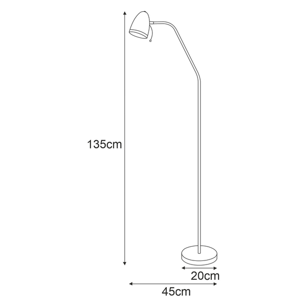 Podłogowa lampa Kajtek K-MT-201 z reflektorkiem biała