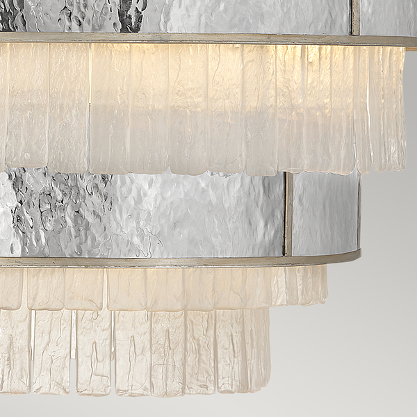 Lampa wisząca glamour QN-REVERIE-12P-CPG kryształ szara złota
