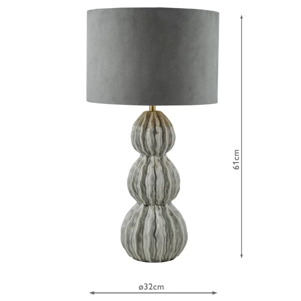 Nocna lampka tkaninowa Lorelai LOR4239 tuba do sypialni szary