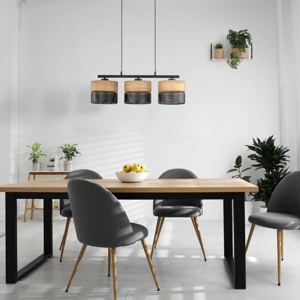 Potrójna lampa wisząca Nicol 4801 TK Lighting tuby drewniany czarny