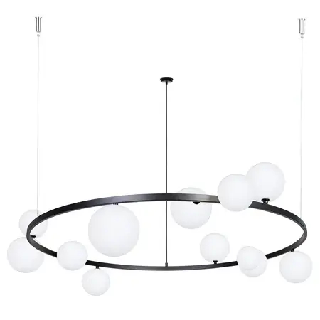 Molekułowa lampa wisząca Bolero 41321 ringi kule białe czarne
