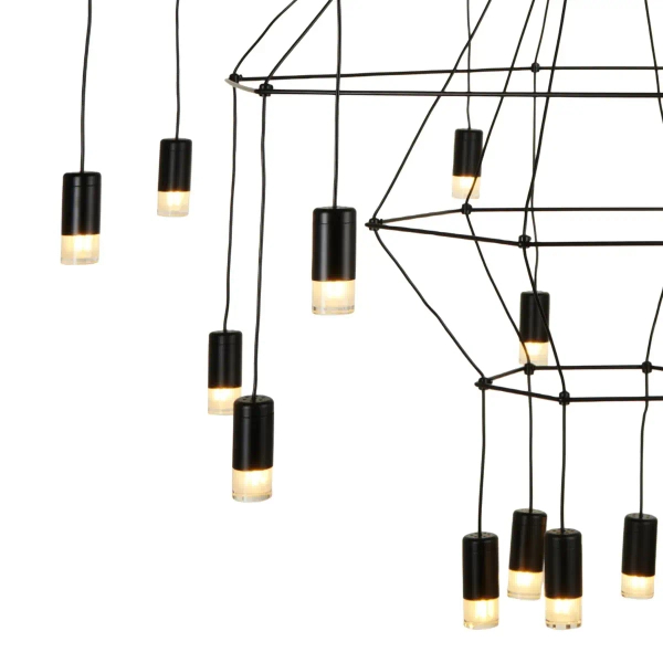 Lampa wisząca modernistyczna LINEA ST-5961-20 czarna metalowa G9 20-punktowa do salonu