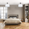 Sypialniana lampa sufitowa Rondo 4243 TK Lighting okrągła z tkaniny biała