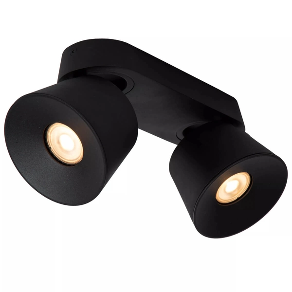 2-punktowa lampa sufitowa Trigono czarne reflektory do holu