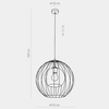 Wisząca lampa druciana loft Universo 2552 TK Lighting szklana przydymiona