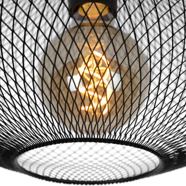Loftowa LAMPA sufitowa MESH 21123/45/30 Lucide druciana OPRAWA metalowa industrialna czarna