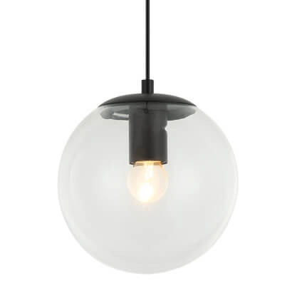 Wisząca lampa do salonu Sarpo PND-58867-1S-BK Italux bańka czarna przezroczysta