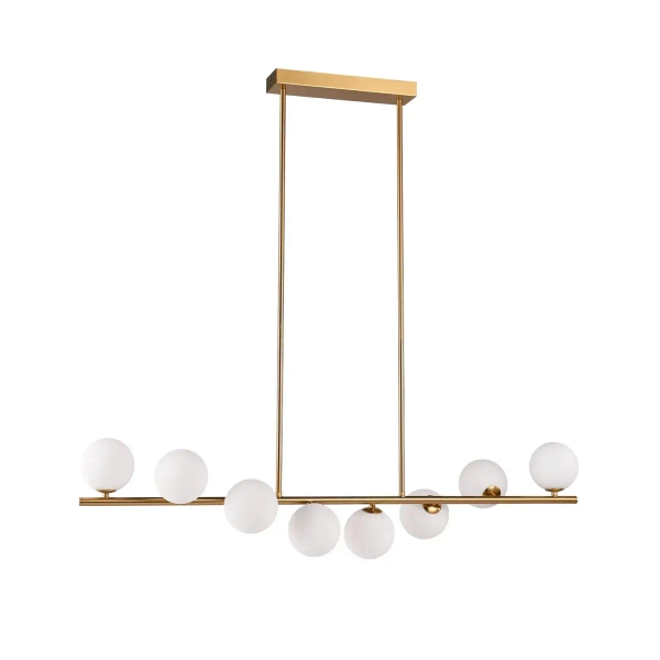 Molekułowa lampa wisząca MOLECULA NOW-10883P8 złota biała 8xG9 kule
