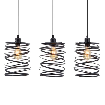 Wisząca lampa jadalniana 6801/3 01 nad stół spirale czarne