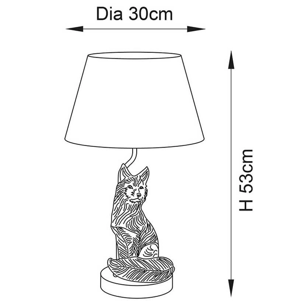Abażurowa lampka stołowa Fox 106796 lis czarny złoty
