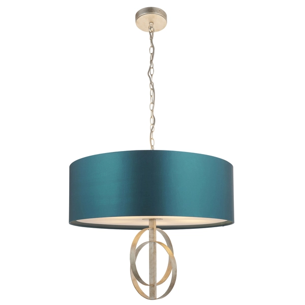 Wisząca lampa hampton L&-195223 Light& z abażurem morskim srebrna