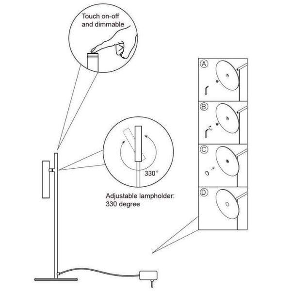 LAMPKA biurkowa PHILON 79581/05/30 Lucide stołowa LAMPA regulowana LED 4,5W 3000K stojąca czarna