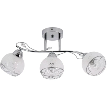 Sypialniana lampa szklana 2982/3 8C nad łóżko chrom