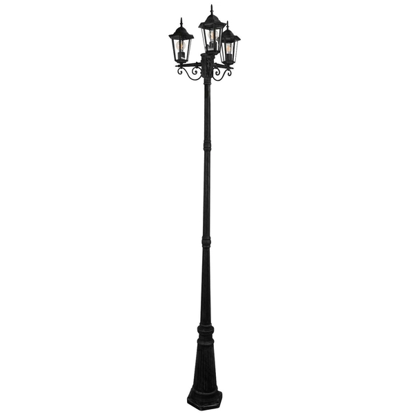 Stojąca LAMPA masztowa LIGURIA 313423 Polux metalowa OPRAWA klasyczna do ogrodu zewnętrzna outdoor IP43 czarna