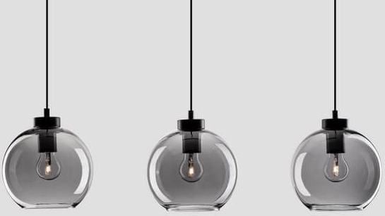 Czarna lampa wisząca Repos szklane kule na listwie loft