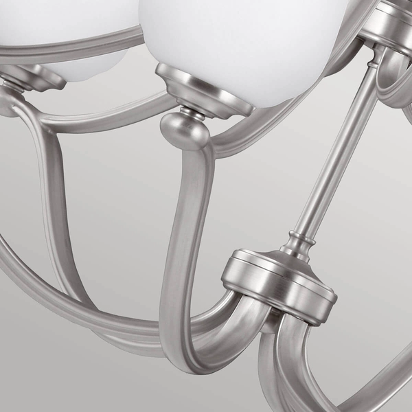 Żyrandol metalowy Vintner FE-VINTNER9 na łańcuchu nikiel biały