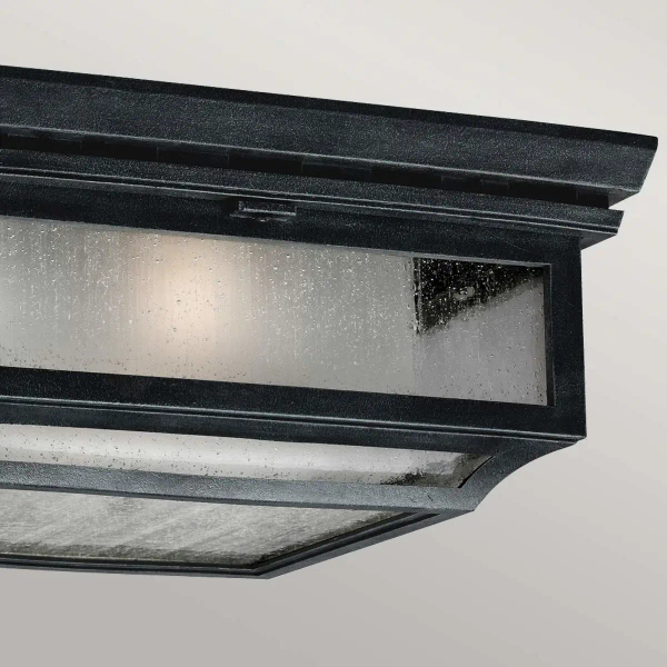 Zewnętrzna LAMPA sufitowa Shepherd FE-SHEPHERD-F Elstead FEISS kwadratowa OPRAWA szklana retro outdoor IP44 cynk przezroczysta