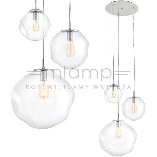 LAMPA wisząca AVIA 10414309 Kaspa szklana OPRAWA zwis kaskada przezroczysta