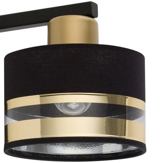 LAMPA ścienna PRO 32153 Sigma metalowa OPRAWA abażurowy kinkiet czarny złoty