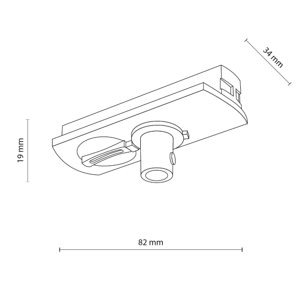 Szynowy adapter 1-fazowy Slim 11030 z hamulcem czarny