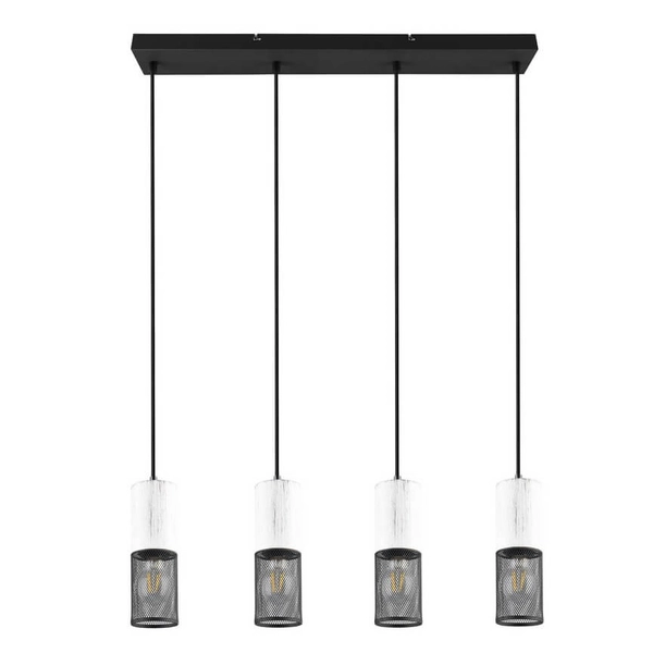 Metalowa lampa wisząca tuby Tosh 304300434 biały czarny