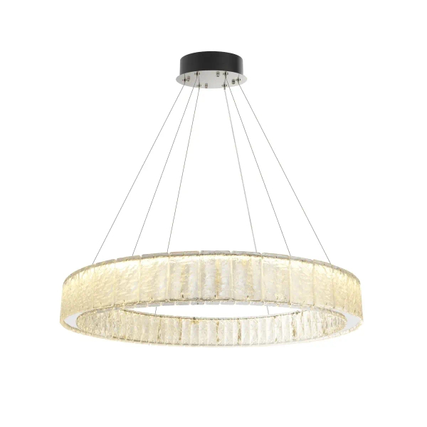 Okrągły żyrandol SAVOY P0696 nikiel LED 1x40W 3000K do salonu