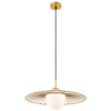 LAMPA wisząca SALLY MDM-4003/1 GD Italux druciana OPRAWA szklana kula ball ZWIS loft złoty biały