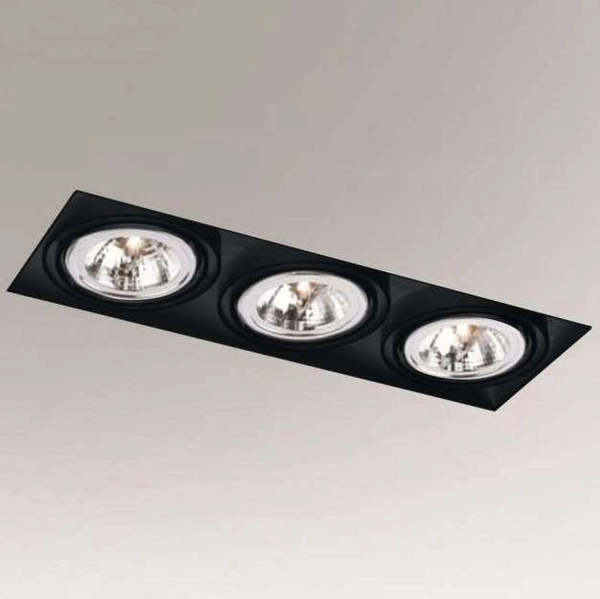 Oczko LAMPA podsufitowa KOMORO 3310 Shilo prostokątna OPRAWA podtynkowa do zabudowy WPUST czarny