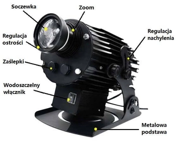 Obracany projektor logo LOG40NOIP-4LOG LED 40W IP65 na zewnętrz