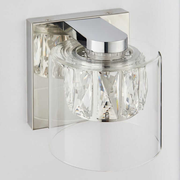 Szklana lampa ścienna Verina 76521 Endon do salonu transparentny chrom