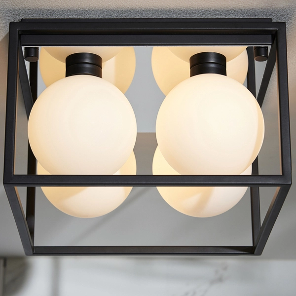 Nasufitowa lampa cube L&-195050 Light& kule szklane IP44 czarna