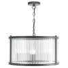 Ryflowana wisząca lampa Bianka BIA0322 do jadalni na łańcuchu czarny