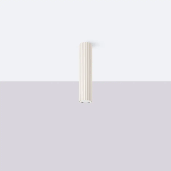 Podłużna sufitowa lampa KARBON SL.1589 ryflowana tuba beżowa