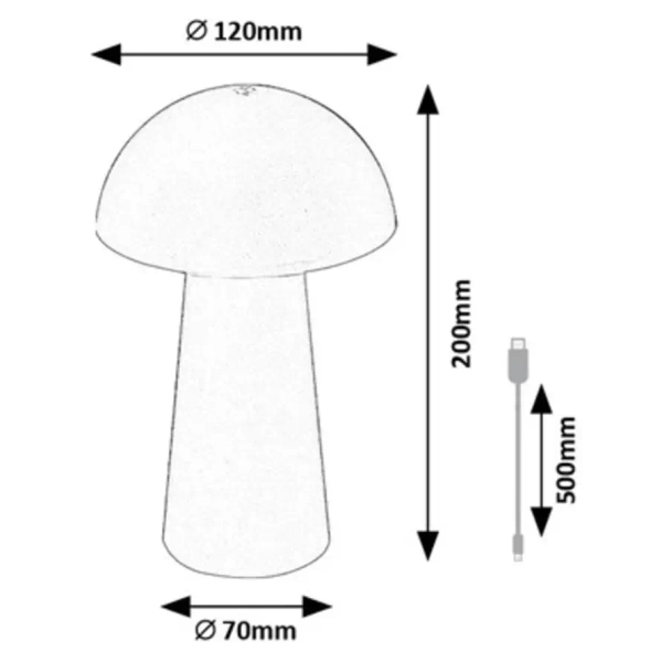 Dekoracyjna lampka stołowa grzyb Mireo 76039 LED 1,5W 3000K P44 brązowy
