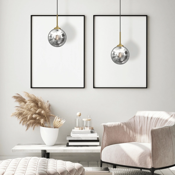 Lampa wisząca Reflex MLP8413 ball przydymiona złota