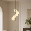 Lampa wisząca kulista MOLECULA NOW-10883P3 biała złota 5xG9 nad stół