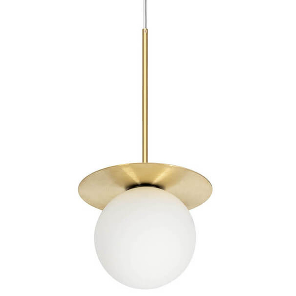 Lampa wisząca kulista Borra BRB131P0 szklana nad wyspę biała złota