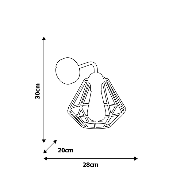 Druciana LAMPA ścienna COLIN MLP4788 Milagro metalowa OPRAWA industrialny KINKIET druciany czarny