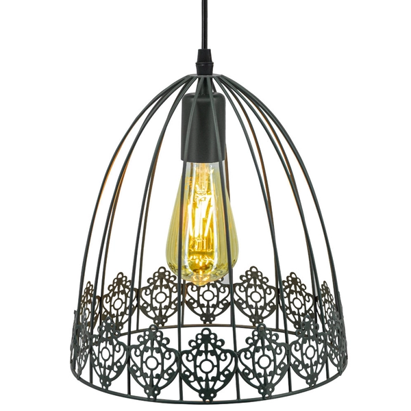 Druciana LAMPA wisząca 6802/1 ZWIS - 01 Elem metalowa OPRAWA loftowy ZWIS klatka czarna