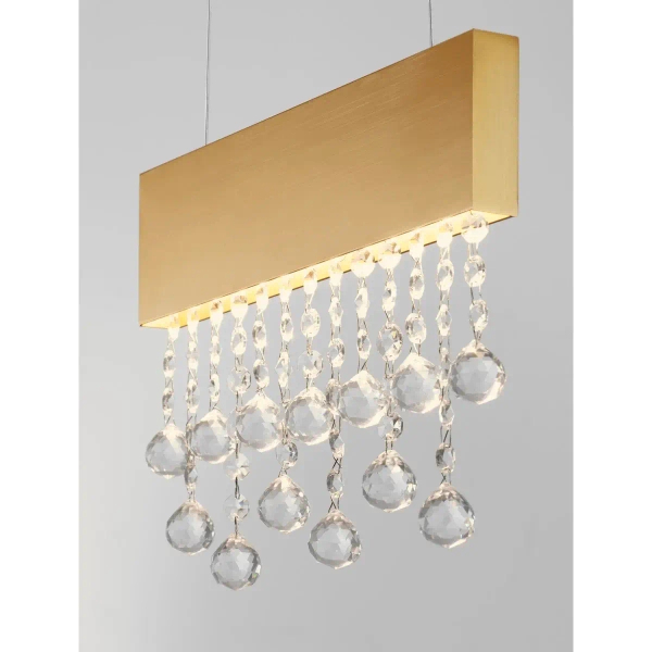 Wisząca lampa kryształowa OLEVIRA LE45145 LED 20W 3500K ściemnialna złota