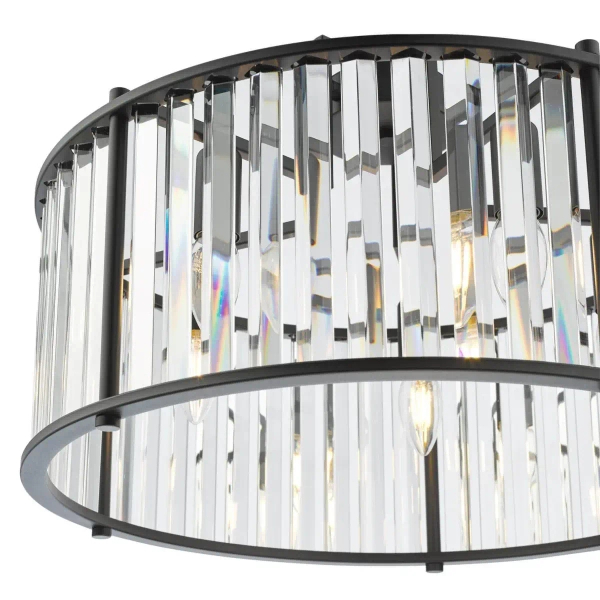 Kryształowa wisząca lampa Kiran KIR0522 regulowana na łańcuchu czarna