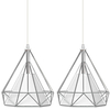 Druciana LAMPA wisząca 8803/3 ZWIS - 02 Elem metalowa OPRAWA loftowy ZWIS piramidy chrom białe