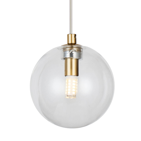 Metalowa lampa kula BUBBLES AZ5954+AZ5955 Azzardo G9 złoty przezroczysty