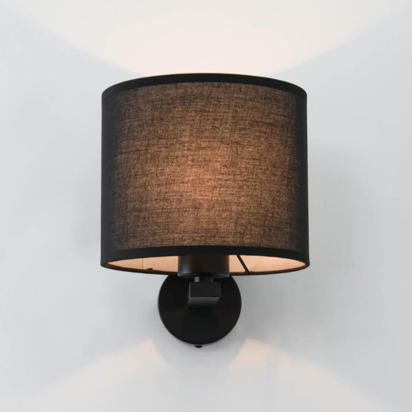 Abażurowa LAMPA ścienna CECINA LP-114/1W BK loftowa OPRAWA kinkiet czarny OUTLET