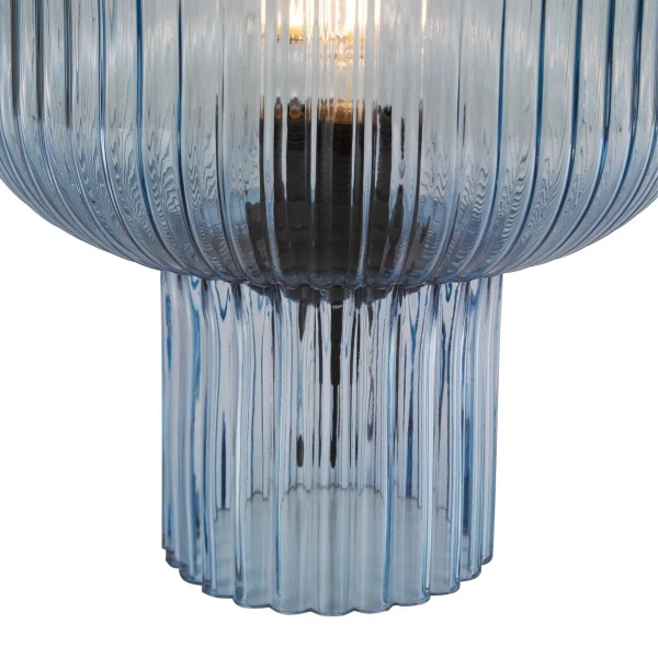 Szklana stołowa lampa Demarius DEM4223 grzybek niebieski