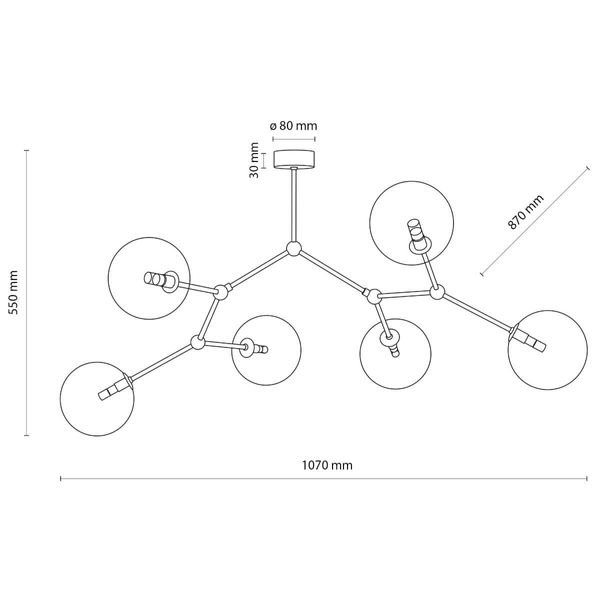 Lampa sufitowa do sypialni Fairy 10071 kule przezroczysta złota