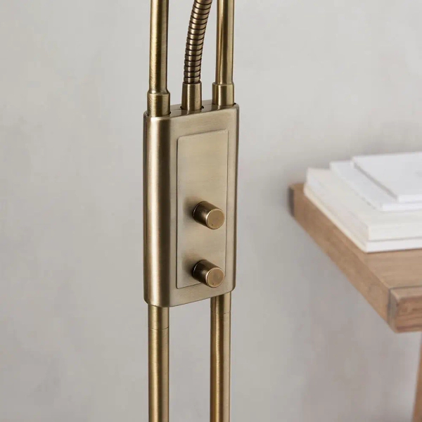 Podłogowa lampa do salonu Monaco MONACO-AN regulowana mosiądz
