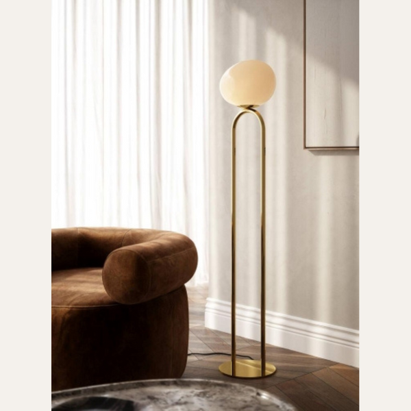 Lampa podłogowa Shapes 2120074035 Nordlux kula ball mosiądz