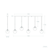 Szklane kule lampa wisząca Milano ABR-LWD-5XE27 Abruzzo złoty biały czarny